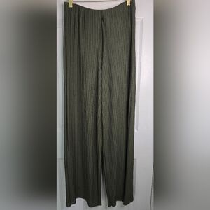 MNG Olive Green Wide-Leg Palazzo Pants Flowing Silhouette Boho